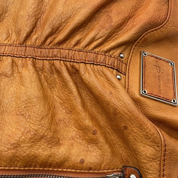 B. Makowsky Leather Shoulder Bag in Camel - Picture 4 of 9